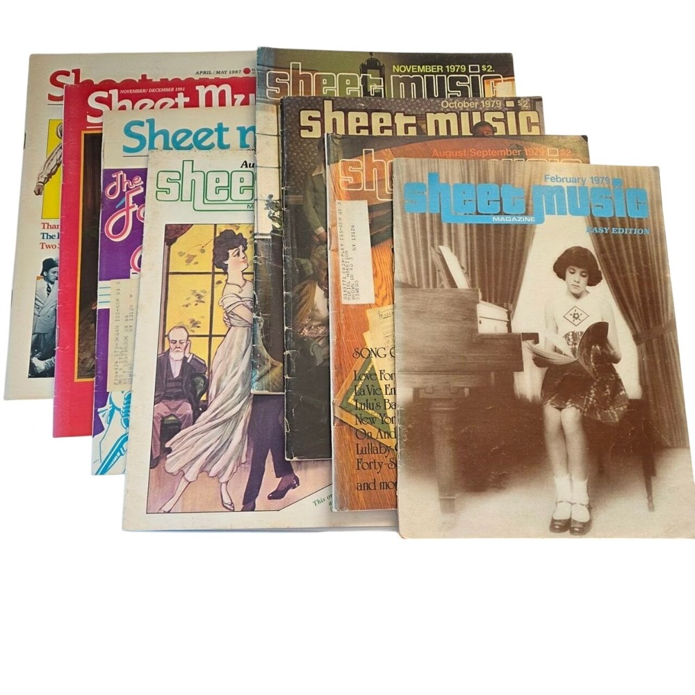 Lot 8 Vintage Sheet Music Magazines 1979-1991 Bob Hope Tribute Christmas Piano
